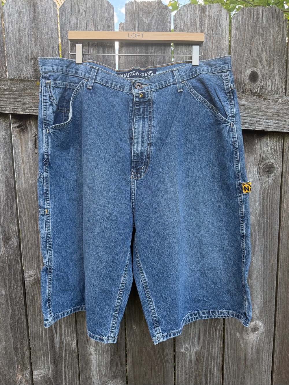 Nautica Y2K Men's Cargo Denim Baggy Shorts Jorts
